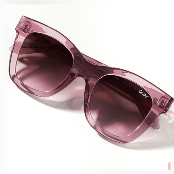 Quay after hours BERRY/ BROWN‎ PINK sunglasses new with canvas pouch - Picture 9 of 12